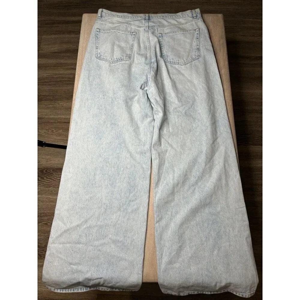 Reformation Cary High Rise Slouchy Wide Leg Jeans Shasta Light Wash Size 32